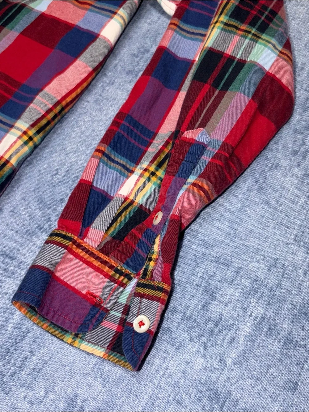 Polo Ralph Lauren kids Plaid Button Down Shirt Red Blue Multi Color Long Sleeve